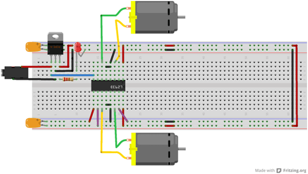 试验板上电机驱动电路的代表性图像
